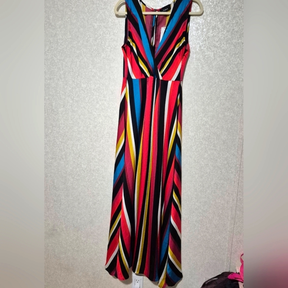 NWT..AaKaa Multicolor Striped Maxi Dress..SIZE:L